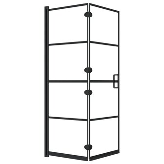Douchewand inklapbaar 100x140 cm ESG zwart 2