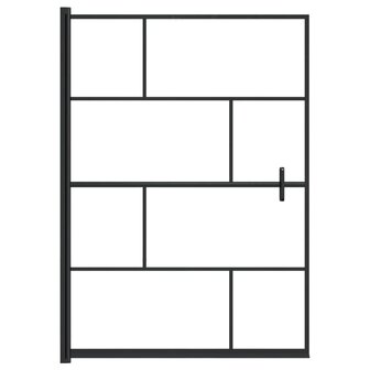 Douchewand 100x140 cm ESG zwart 3
