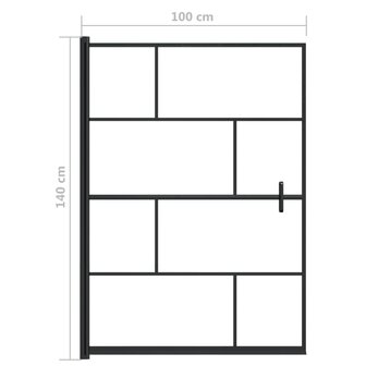 Douchewand 100x140 cm ESG zwart 5