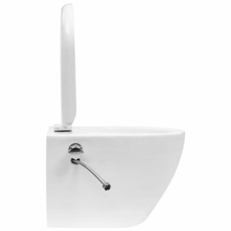 Hangend toilet randloos met bidetfunctie keramiek wit 6