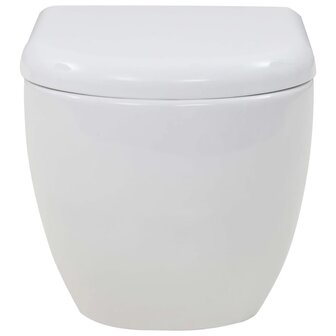 Hangend toilet met verborgen stortbak keramiek wit 8
