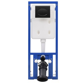 Hangend toilet met verborgen stortbak keramiek zwart 11