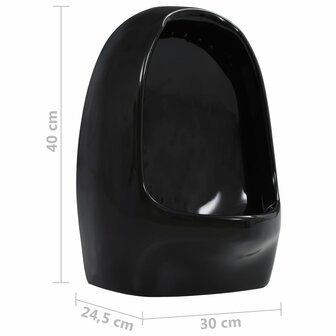 Wandurinoir met spoelklep keramiek zwart 7