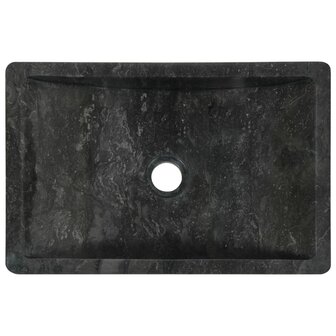 Gootsteen 45x30x12 cm marmer hoogglans zwart 4
