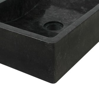 Gootsteen 45x30x12 cm marmer hoogglans zwart 6