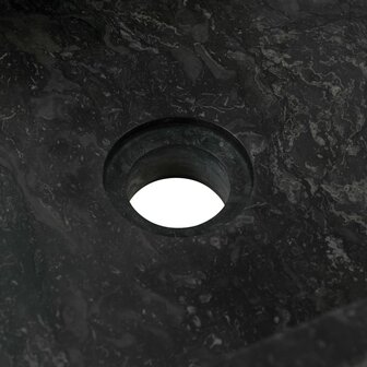Gootsteen 45x30x12 cm marmer hoogglans zwart 7
