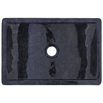 Gootsteen 45x30x12 cm marmer hoogglans zwart 12