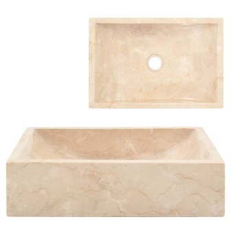 Gootsteen 45x30x12 cm marmer hoogglans cr&egrave;mekleurig 1