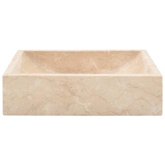 Gootsteen 45x30x12 cm marmer hoogglans cr&egrave;mekleurig 3