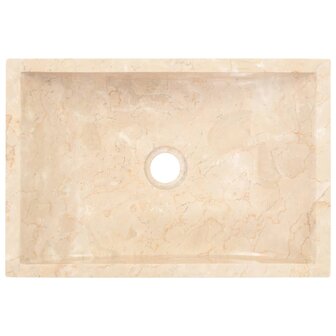 Gootsteen 45x30x12 cm marmer hoogglans cr&egrave;mekleurig 4