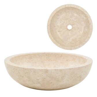 Gootsteen 40x12 cm marmer cr&egrave;me 1