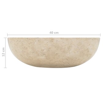Gootsteen 40x12 cm marmer cr&egrave;me 8