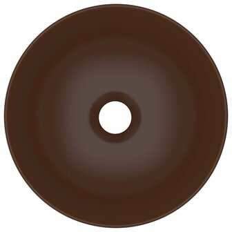 Wastafel rond keramiek donkerbruin 4