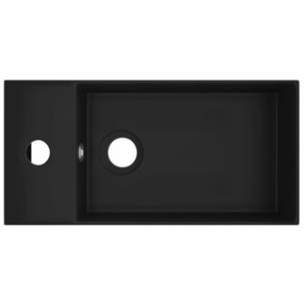 Wastafel met overloop keramiek matzwart 3