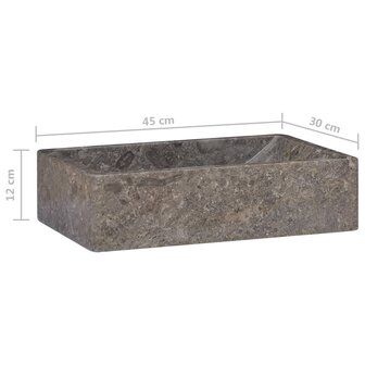 Gootsteen 45x30x12 cm marmer hoogglans grijs 7