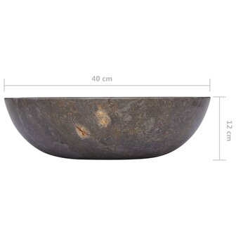 Gootsteen &Oslash;40x12 cm marmer grijs 6