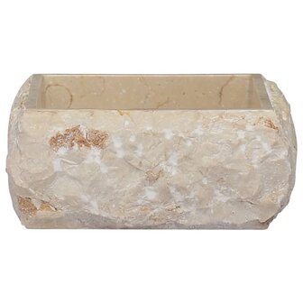 Gootsteen 30x30x13 cm marmer cr&egrave;mekleurig 2