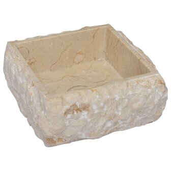 Gootsteen 30x30x13 cm marmer cr&egrave;mekleurig 3
