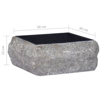 Gootsteen 30x30x13 cm marmer zwart 6