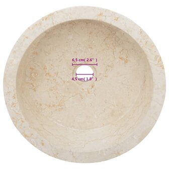 Gootsteen &Oslash;40x15 cm marmer cr&egrave;mekleurig 11