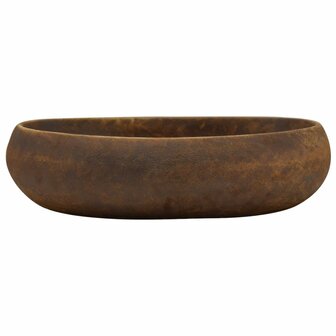 Opzetwasbak ovaal 59x40x15 cm keramiek bruin 3