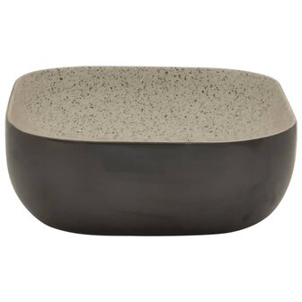 Opzetwasbak rechthoekig 48x37,5x13,5 cm keramiek grijs en zwart 5