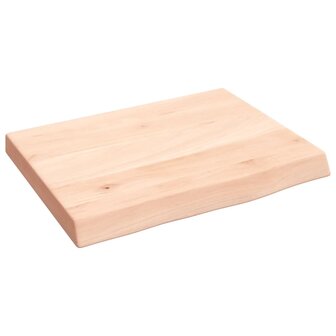 Wastafelblad 40x30x(2-4) cm onbehandeld massief hout 2