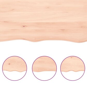 Wastafelblad 40x40x(2-4) cm onbehandeld massief hout 5