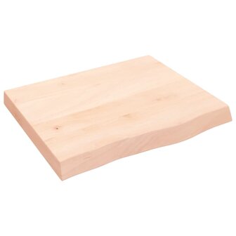 Wastafelblad 60x50x(2-6) cm onbehandeld massief hout 2