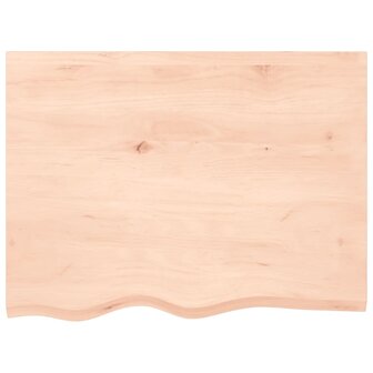 Wastafelblad 80x60x(2-4) cm onbehandeld massief hout 3