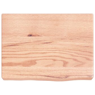 Wastafelblad 40x30x(2-6) cm behandeld massief hout lichtbruin 3