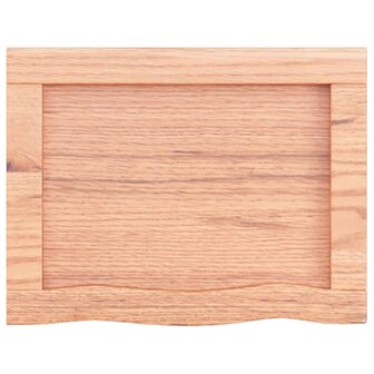 Wastafelblad 40x30x(2-6) cm behandeld massief hout lichtbruin 4