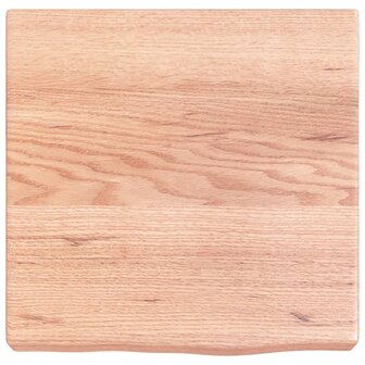 Wastafelblad 40x40x(2-6) cm behandeld massief hout lichtbruin 3