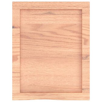 Wastafelblad 40x50x(2-4) cm behandeld massief hout lichtbruin 4