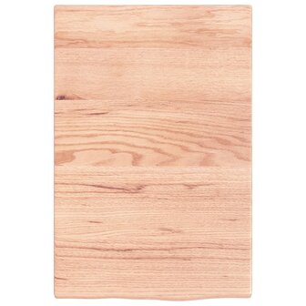 Wastafelblad 40x60x2 behandeld massief hout lichtbruin 3