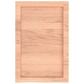 Wastafelblad 40x60x(2-6) cm behandeld massief hout lichtbruin 4