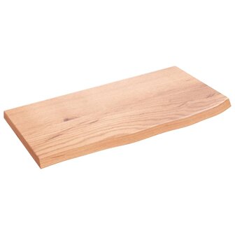 Wastafelblad 60x30x2 behandeld massief hout lichtbruin 2