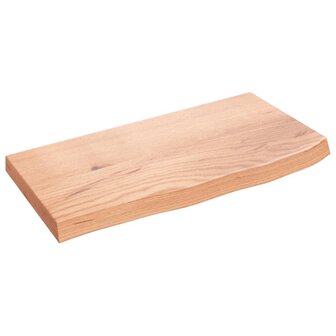 Wastafelblad 60x30x(2-4) cm behandeld massief hout lichtbruin 2