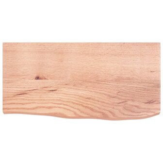 Wastafelblad 60x30x(2-4) cm behandeld massief hout lichtbruin 3