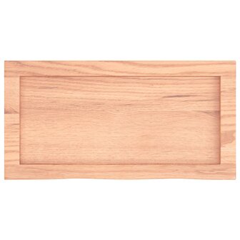 Wastafelblad 60x30x(2-4) cm behandeld massief hout lichtbruin 4