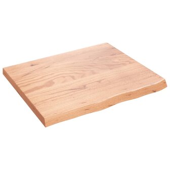 Wastafelblad 60x50x(2-4) cm behandeld massief hout lichtbruin 2