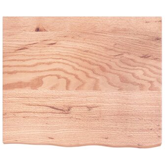 Wastafelblad 60x50x(2-4) cm behandeld massief hout lichtbruin 3