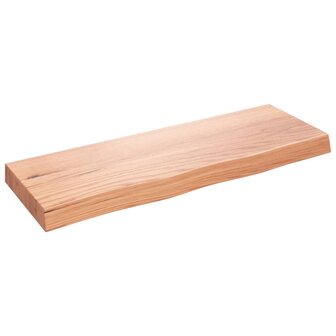 Wastafelblad 80x30x(2-6) cm behandeld massief hout lichtbruin 2