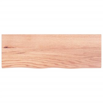 Wastafelblad 80x30x(2-6) cm behandeld massief hout lichtbruin 3
