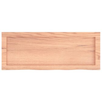 Wastafelblad 80x30x(2-6) cm behandeld massief hout lichtbruin 4