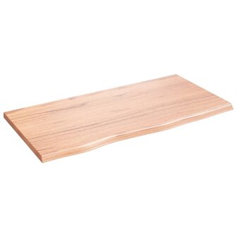 Wastafelblad 80x40x2 behandeld massief hout lichtbruin 2