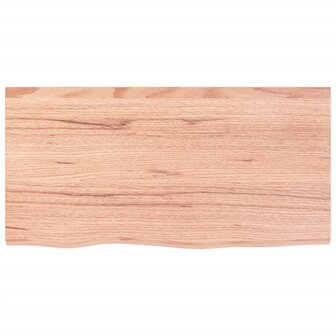 Wastafelblad 80x40x2 behandeld massief hout lichtbruin 3