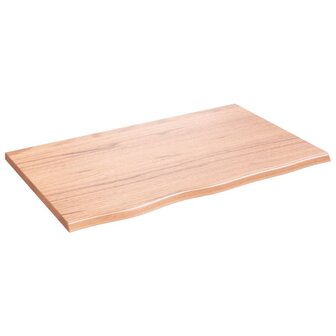 Wastafelblad 80x50x2 behandeld massief hout lichtbruin 2
