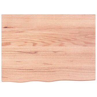 Wastafelblad 80x60x2 behandeld massief hout lichtbruin 3
