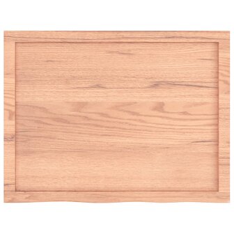 Wastafelblad 80x60x(2-4) cm behandeld massief hout lichtbruin 4